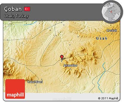 Physical 3D Map of Çoban