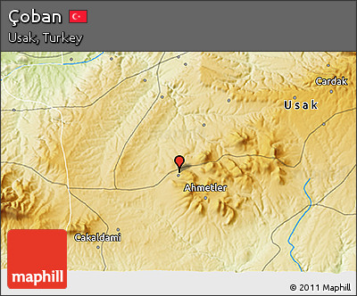 Physical 3D Map of Çoban