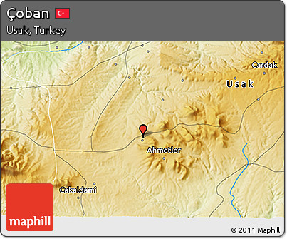 Physical 3D Map of Çoban