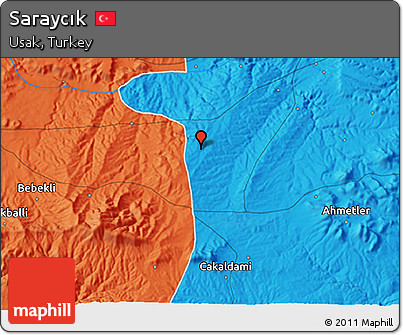 Political 3D Map of Saraycık
