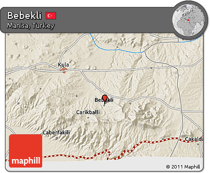 Shaded Relief 3D Map of Bebekli