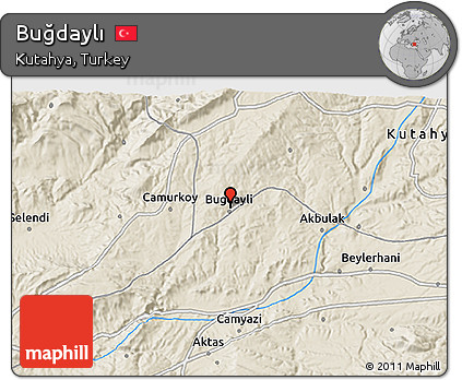 Shaded Relief 3D Map of Buğdaylı