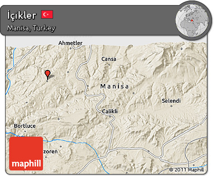 Shaded Relief 3D Map of İçikler