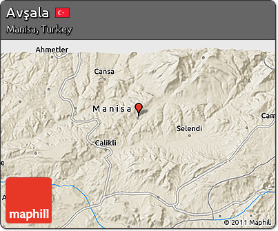 Shaded Relief 3D Map of Avşala