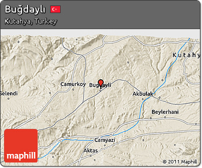 Shaded Relief 3D Map of Buğdaylı