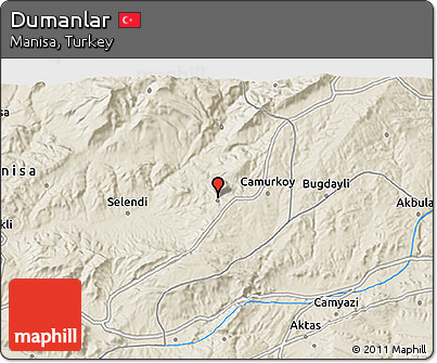 Shaded Relief 3D Map of Dumanlar