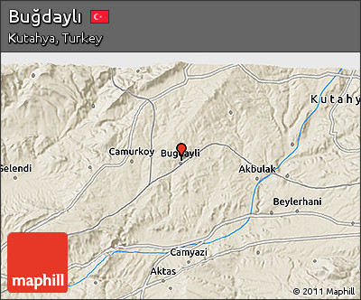 Shaded Relief 3D Map of Buğdaylı