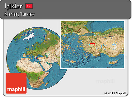 Satellite Location Map of İçikler