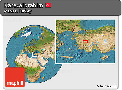 Satellite Location Map of Karacaibrahim