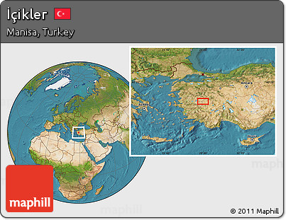 Satellite Location Map of İçikler