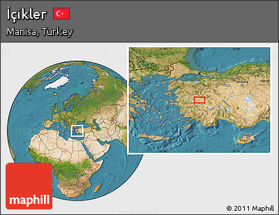 Satellite Location Map of İçikler
