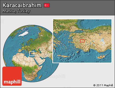 Satellite Location Map of Karacaibrahim