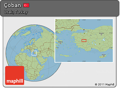 Savanna Style Location Map of Çoban
