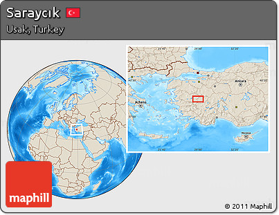 Shaded Relief Location Map of Saraycık