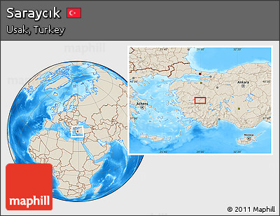 Shaded Relief Location Map of Saraycık