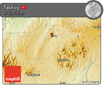 Physical Map of Taşköy