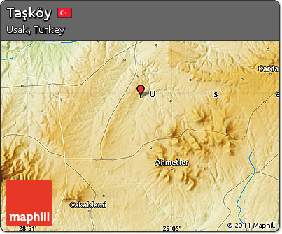 Physical Map of Taşköy