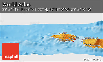 Political Panoramic Map of the Area around 38° 36' 25" N, 28° 49' 30" W