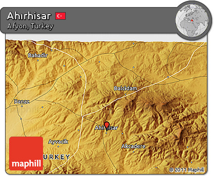 Physical 3D Map of Ahırhisar