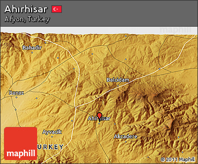 Physical 3D Map of Ahırhisar