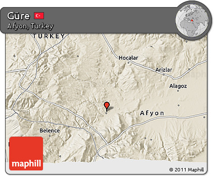 Shaded Relief 3D Map of Güre