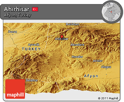 Physical Panoramic Map of Ahırhisar