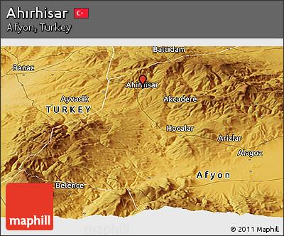 Physical Panoramic Map of Ahırhisar