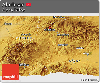Physical Panoramic Map of Ahırhisar