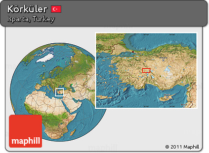 Satellite Location Map of Körküler