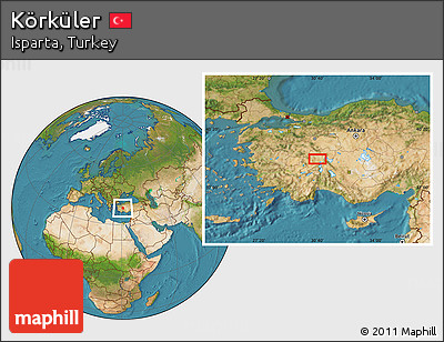 Satellite Location Map of Körküler