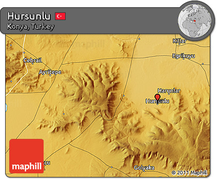 Physical 3D Map of Hursunlu