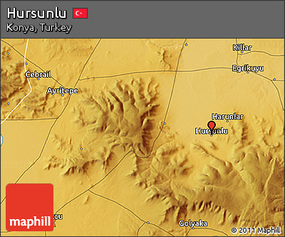 Physical 3D Map of Hursunlu