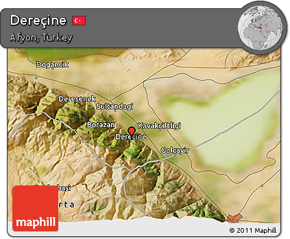 Satellite 3D Map of Dereçine