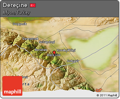 Satellite 3D Map of Dereçine