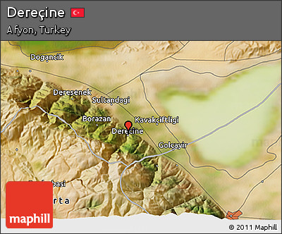 Satellite 3D Map of Dereçine
