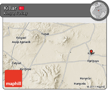 Shaded Relief 3D Map of Kıllar
