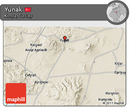 Shaded Relief 3D Map of Yunak