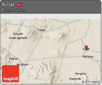 Shaded Relief 3D Map of Kıllar