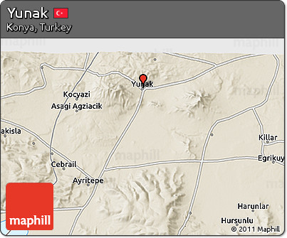 Shaded Relief 3D Map of Yunak