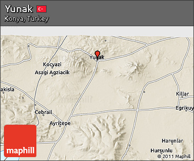 Shaded Relief 3D Map of Yunak
