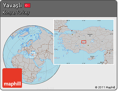 Gray Location Map of Yavaşlı