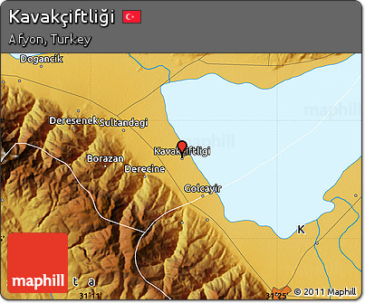 Physical Map of Kavakçiftliği