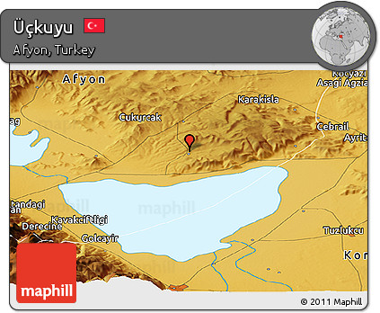 Physical Panoramic Map of Üçkuyu