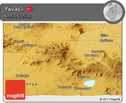 Physical Panoramic Map of Yavaşlı