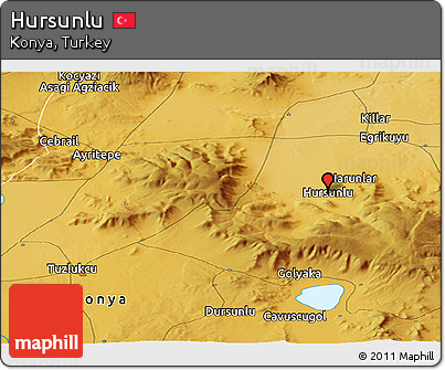 Physical Panoramic Map of Hursunlu