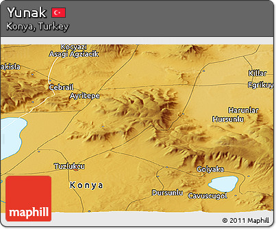 Physical Panoramic Map of Yunak