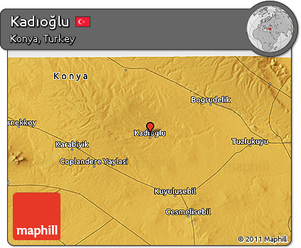 Physical 3D Map of Kadıoğlu
