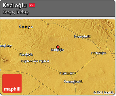Physical 3D Map of Kadıoğlu