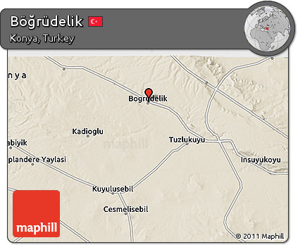 Shaded Relief 3D Map of Böğrüdelik