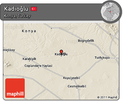 Shaded Relief 3D Map of Kadıoğlu